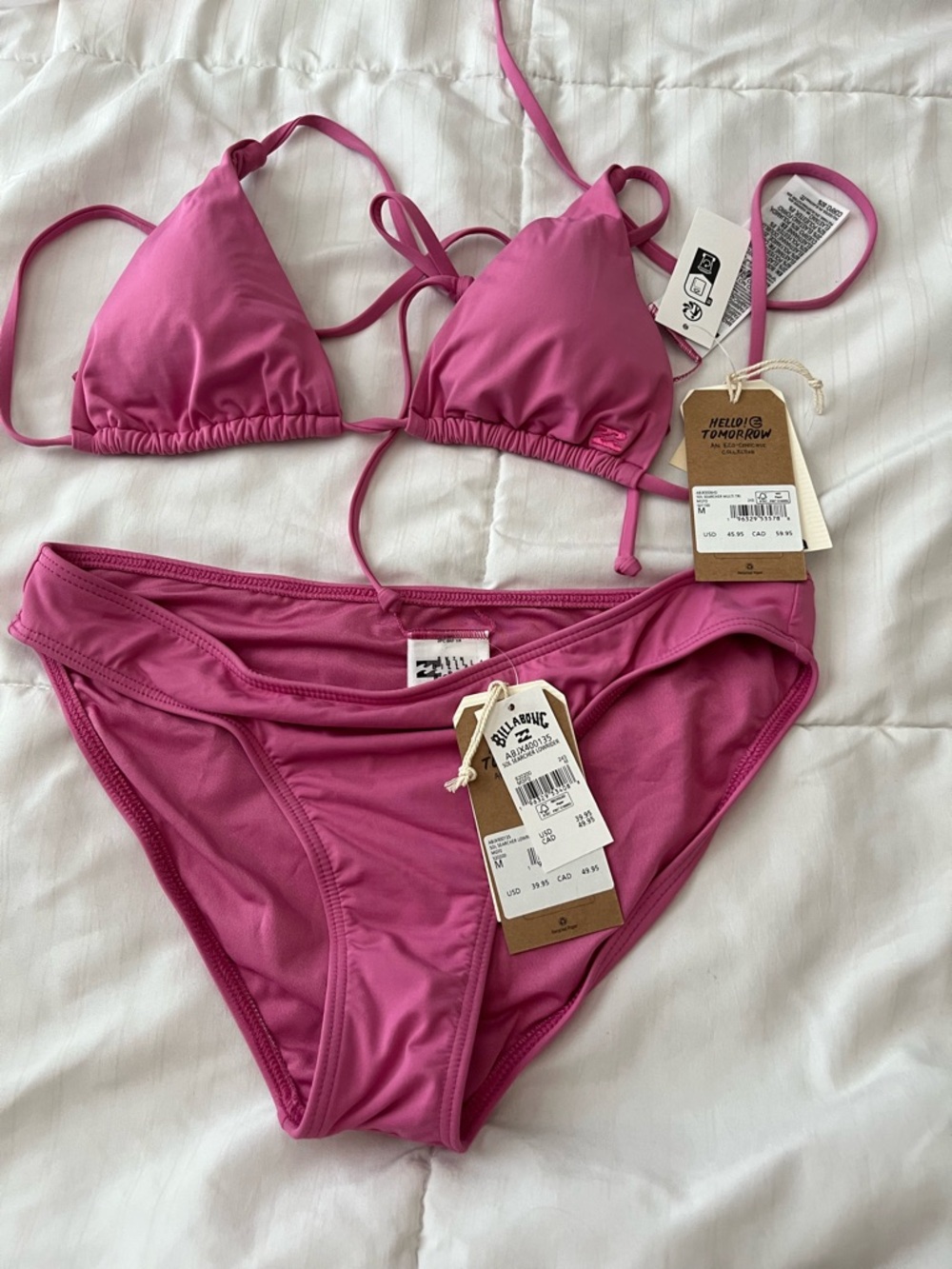 Billabong Pink High-Cut Bikini Bottom and string top (SET)
